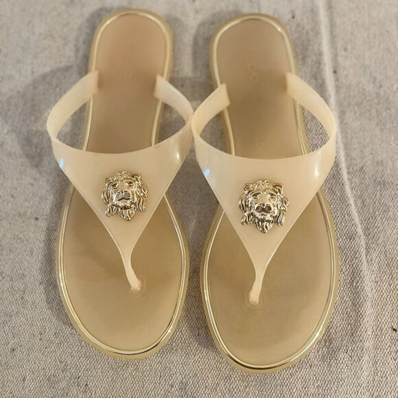 Aldo Amberelle Lion Head Jelly Summer Festival Sandals Sz 10 - Picture 1 of 10